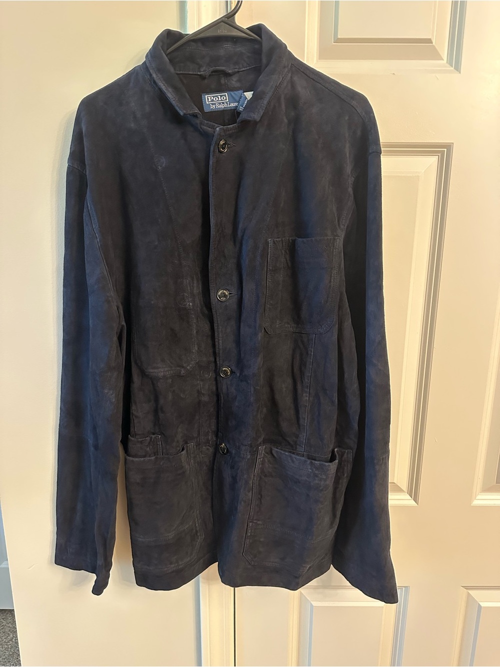Polo by Ralph Lauren Navy Suede Button-Up Jacket